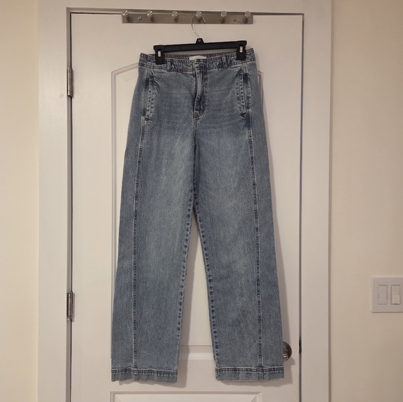 Habitual High Rise Side Panel Barrel Leg Jeans In Faded Wash Size 6 - Picture 4 of 12